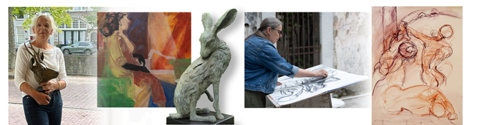 Expositie Bella Figura beelden Jeanette Jansen  schilderijen Anita Gaasbeek